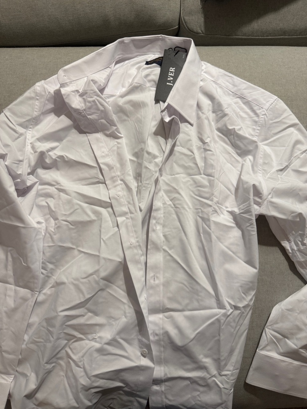 Classic White Men's Dress Shirt - Spread Collar